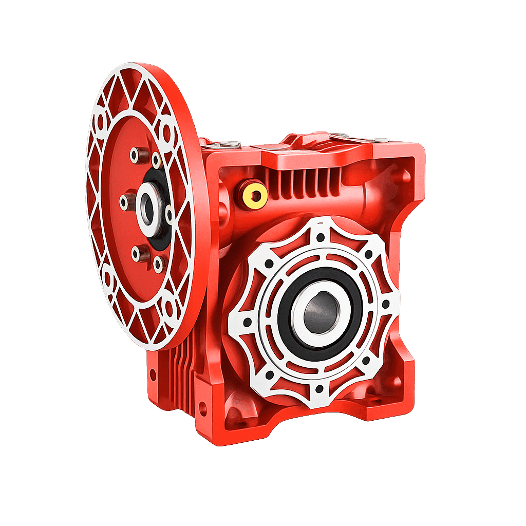 Helical reducer gearbox with electric motor for industrial transmission systems